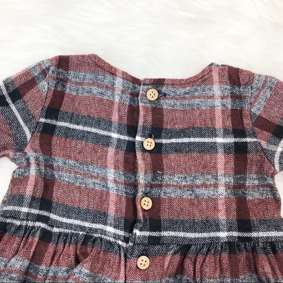 Carter’s Plaid Flannel Button Back Dress Size 6mos - Picture 6 of 6